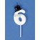 Candle for Cake "Gentleman", number "6", white