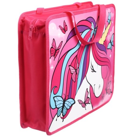 Plastic folder with A4 handles, on lightning, 75x330x260 mm, Minnie Mouse and unicorn-2