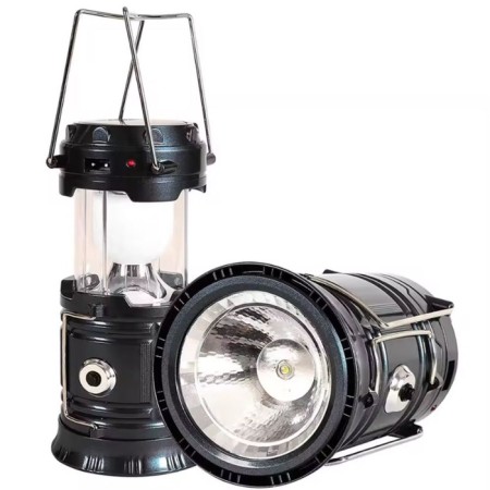 Camping battery "Master K.", 1800 mAC, 7 LED, Solar Battery, Black-2