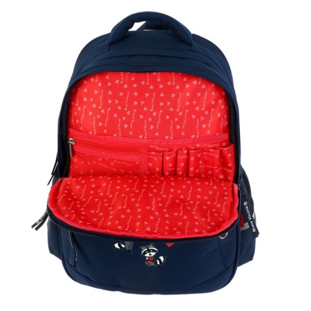 School backpack Bruno VisConti, 40 x 30 x 16 cm, ergonomic back, "raccoons, hearts"-10