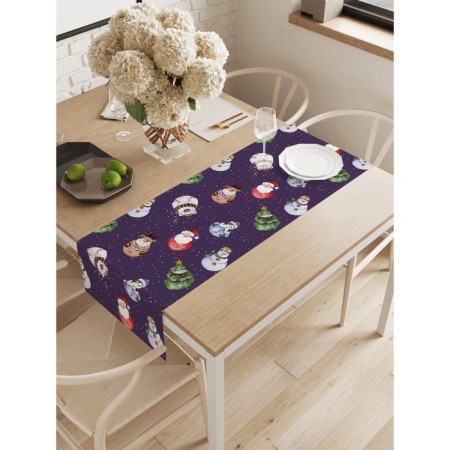 Walking on the table "Toys to the Christmas tree", Oxford, size 40x145 cm