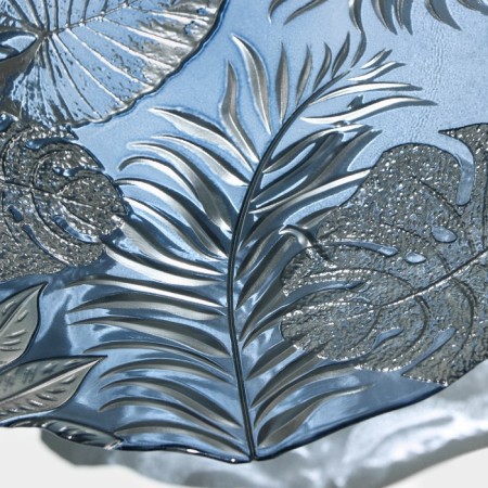 Glass salad "Arabis", d = 33 cm, blue color-6