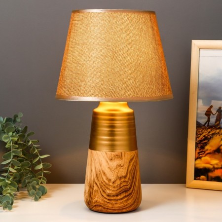 Table lamp "Florinda" 1x40W E14 Gold-light wood 22x22x37 cm Risalux-1