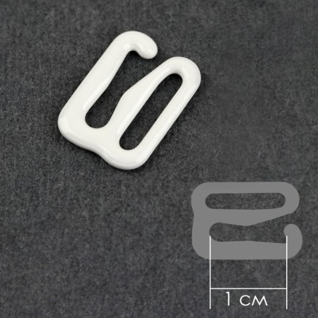 Hand hook, metal, 10 mm, 20 pcs, white color-1