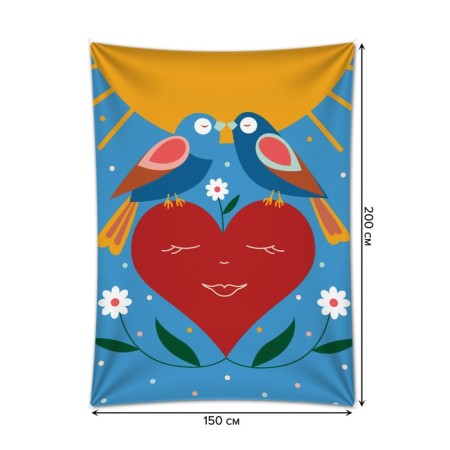 Decorative panel with photo printing "Spring", vertical, size 150x200 cm-1