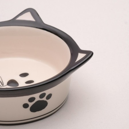 Ceramic bowl "Wintering cat" 200 ml 11 x 4.8 cm, white-black,-5