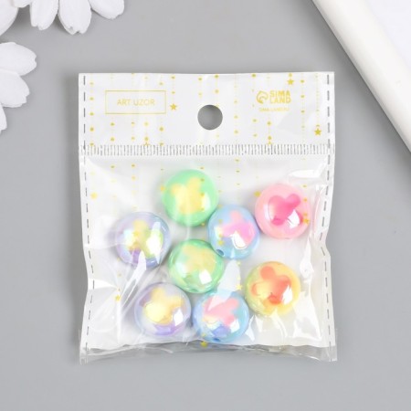 Busina Plastic "Flat ball. Bunny" Gloss Migor Mix 1.7x1.7 cm-3