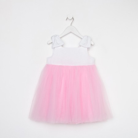 Dress elegant children's KAFTAN, p. 34 (122-128 cm), white/pink-6