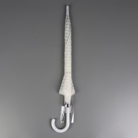 Umbrella - semi -automatic cane, 8 spokes, r = 51/58 cm, d = 116 cm, white color-3