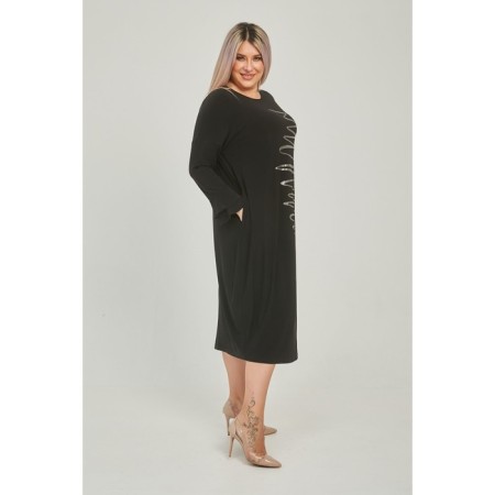 Female dress, size 56, black color-3