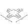Connector (X-shaped) Gauss, black color