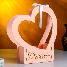Kashpo wooden-heart 
