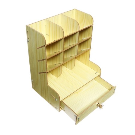 Organizer-Claus desktop DEVENTE. Academy 21 x 15 x 25.5 cm, MDF, natural, cardboard box-1