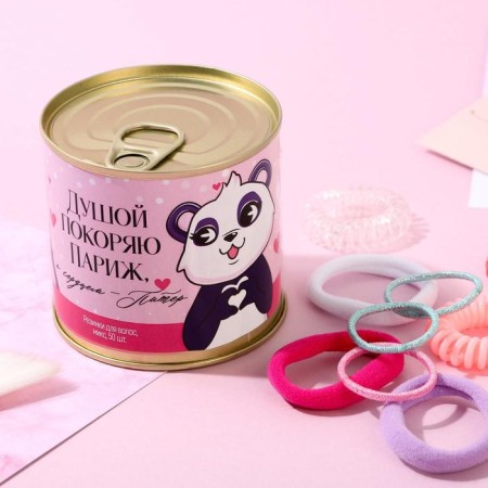 Hair elastic bands “Find Paris”, 50 pcs., Mix