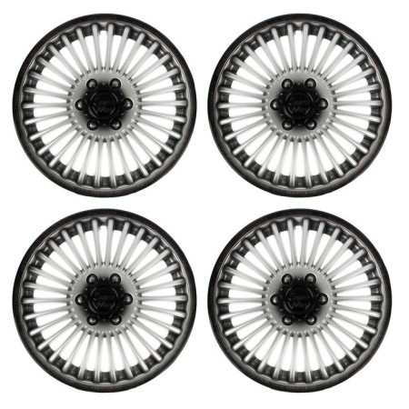 Wheel caps R13 "Mini-Cooper", silver-black, set 4 pcs