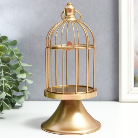 Summary Metal for 1 candle "Golden Cage on the leg" 21x10x10 cm-1