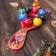 Musical instrument Marakas with balls and plates rainbow 25x13x5 cm mix