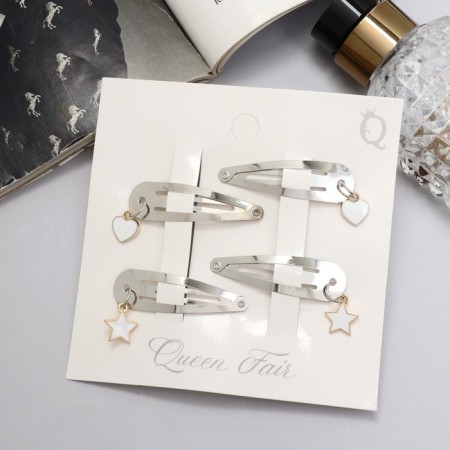 Invisibility for hair "Ophelia" (set 4 pcs) Heart of a star, 4.5 cm, silver