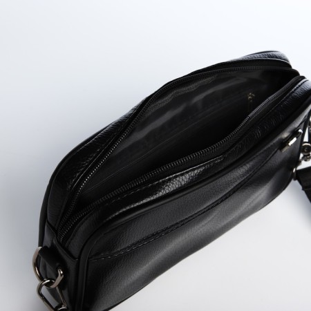 Male bag over the shoulder, artificial leather, black color-3