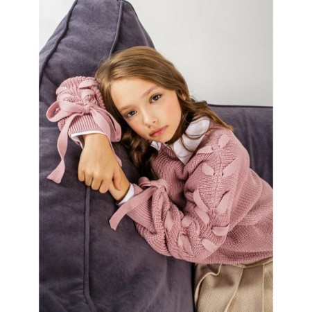 Свитер для девочки Amarobaby Knit Wear, рост 152 см, цвет пудровый-14