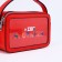 Bag Cross-Bodi with a zipper, red color