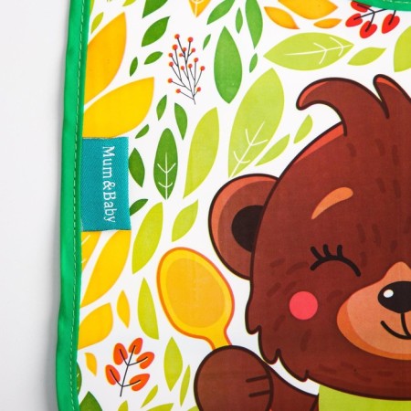 Bibslate for feeding "Bear" waterproof on Velcro, with a pocket-2