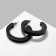 Acryl Earrings "Ring", black color, d = 3 cm
