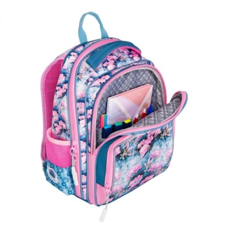 Frame backpack 39 x 29 x 17 cm, Across 640, filling: bag, blue/pink ACR22-640-9-4
