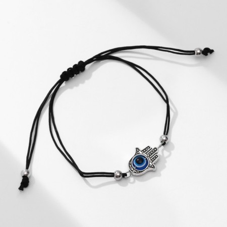 Bracelet-reinforcing "Happy Happiness Hams", black-blue color with black silver, d = 9 cm-3