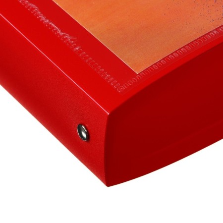 Folder on 4 rings A4, Calligrata "Panorama", 40 mm, 700 μm, facial pocket, red, mix-3