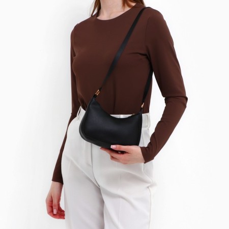 Bag women of artificial leather, 19x15x6.5 cm, black color-8