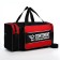 Road bag on lightning, 3 outer pockets, long belt, black/red color