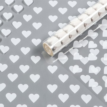 Film Color "Hearts", white, 0.7 x 7.6 m, 40 μm, 200 grams-1