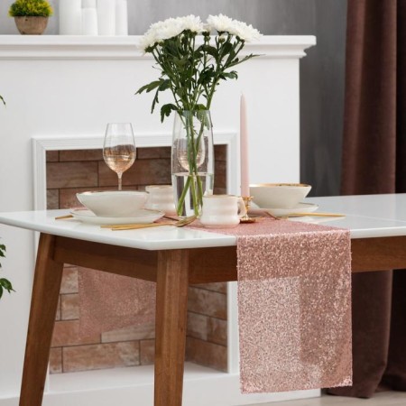 Path with sequins on the table, central pore, 30*120 cm-1
