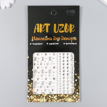 Stick plastic rhinestones "hearts, circles" 10.5x16 cm