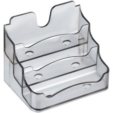 Tables for business cards, 3 compartments, tinted, gray