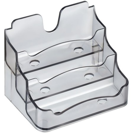 Tables for business cards, 3 compartments, tinted, gray