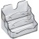 Tables for business cards, 3 compartments, tinted, gray