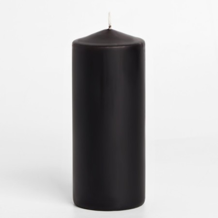 Candle-cylinder, 6x14 cm, 350 g, 19 hours, black-1