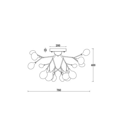 Ceiling lamp Florencia, 27xg4, Color Gold-3