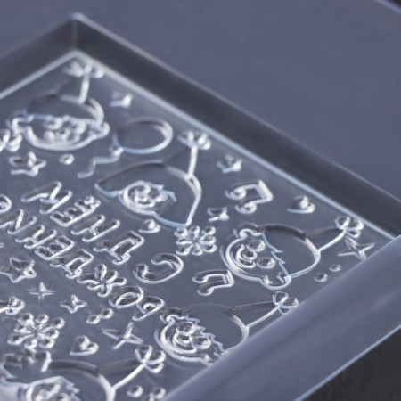 Chocolate form "Happy Birthday", 10 × 10 × 0.5 cm, transparent color-2