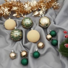 Set of balls plastic D-6 and 2.5 cm, 21 pcs “Vacations” Assorted silk, tinsel 1 m, mix
