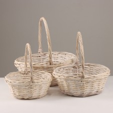Set of Kos baskets, 3 pcs, 35 × 14/36 cm, 30 × 12/31 cm, 25 × 10/26 cm, willow