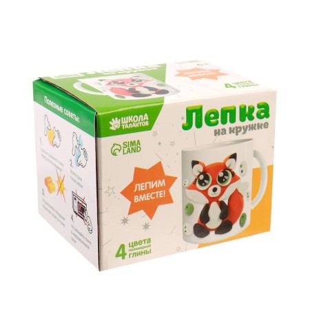 Set for creativity. Mug for decorating polymer clay "Fun Fox" 300 ml-4