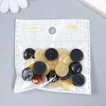 Decor for creativity plastic "Marble circles" set 20 pcs mix 1.4x1.4x0.5 cm-2