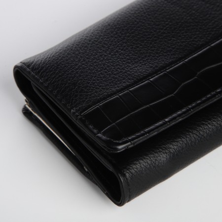 Women's wallet on a magnet, black color-2