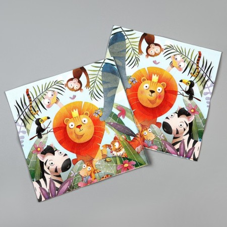 Paper napkins "Zoo", in a set of 20 pcs.