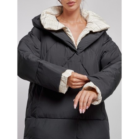 Coat insulated winter female, size 46, black color-11