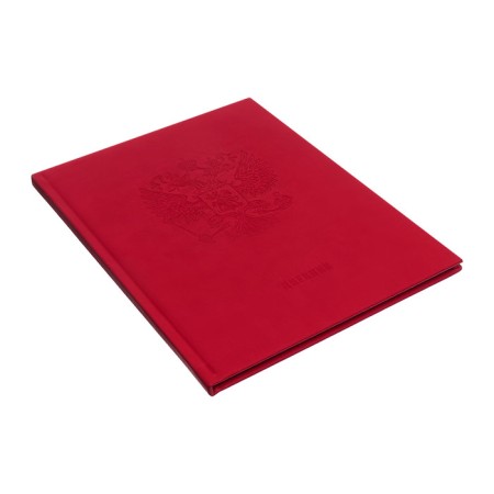 Diary of premium, leatherette Calligrata top, Vivevella, embossing coat of arms, red-1