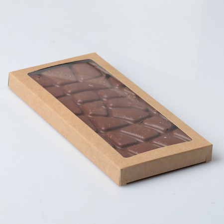 Gift box for chocolate tiles, craft with a window, 17.1 x 8 x 1.4 cm
